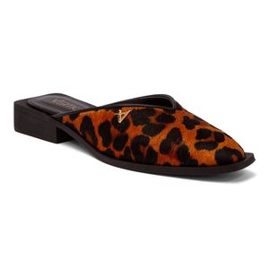 Mule Bico Fino Salto Quadrado  Animal Print