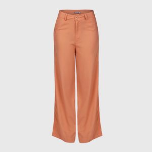 Calça Pantalona Feminina  de Linho Coral Claro