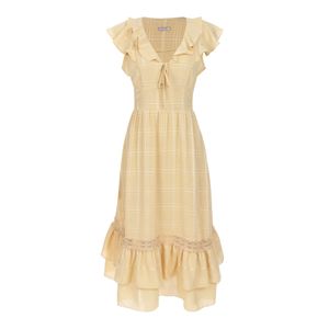 Vestido Longuete Babado   Amarelo