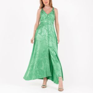 Vestido Longo Botões Verde