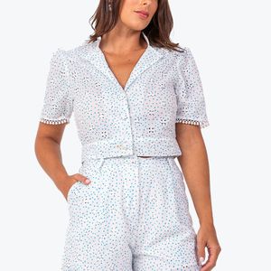 Camisa Curta Laise Azul