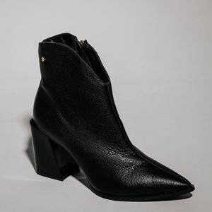 Bota Western Cano Curto Salto Bloco Preto