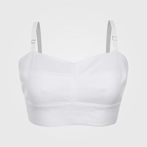 Top Cropped Feminino Alça Fina Collab - Off White