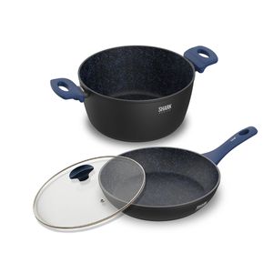 Panelas Ichef Home Sauté Grand e Family Size com Tampa de Vidro 24Cm Azul | Ichef