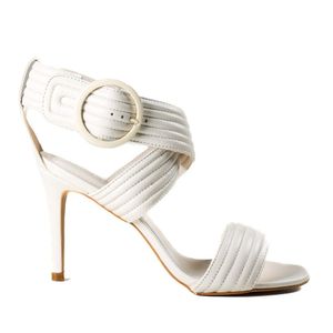 Sandália Feminina Lia Line Salto Fino Off White