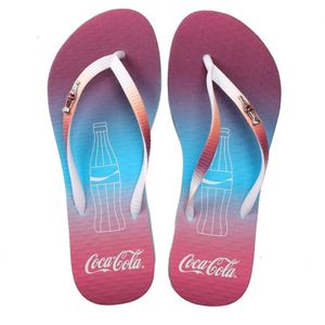 Chinelo Feminino Coca-Cola Cc3612 Turquesa Branco