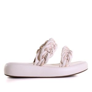 Tamanco Feminino Plataforma Lia Line Off White