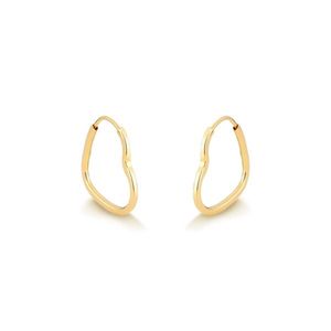 Brinco Argola Coração Pequeno em Ouro 18k