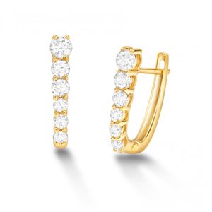 Brinco Argola de Ouro 18k com Moissanite
