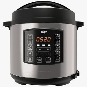 Panela Elétrica de Pressão Wap Preto e Inox 6L 220V WPPE1