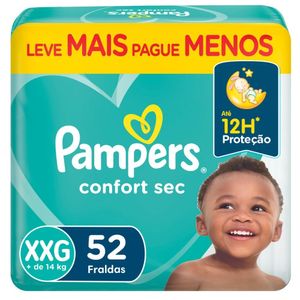 Fralda Pampers Confort Sec Bag Xxg Com 52 Unidades