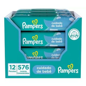 Lenços Umedecidos Pampers Cuidado De Bebê 576 Unidades