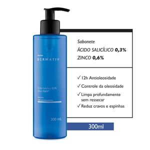 Sabonete Facial Ácido Salicílico 0,3% + Zinco 0,6% Panvel Dermativ 300ml