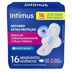 Absorvente Externo Intimus Noturno Suave Com Abas 16 Unidades
