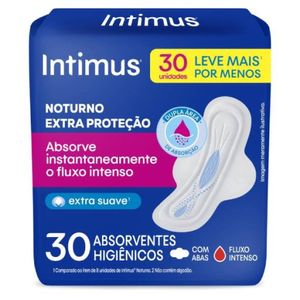 Absorvente Externo Intimus Noturno Suave Com Abas 30 Unidades