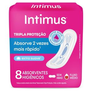 Absorvente Externo Intimus Tripla Proteção Suave Com Abas - 8 Unidades