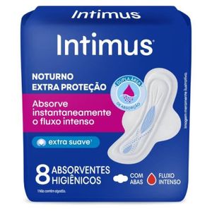 Absorvente Externo Intimus Noturno Suave Com Abas 8 Unidades