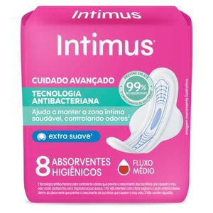 Absorvente Externo Intimus Ultrafino Tecnologia Antibacteriana Com Abas Com 8 Unidades