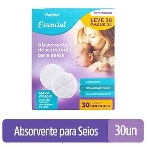 Absorvente Para Seios Panvel Essencial Com 30 Unidades