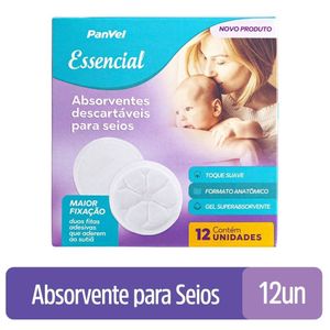 Absorvente Para Seios Panvel Essencial Com 12 Unidades