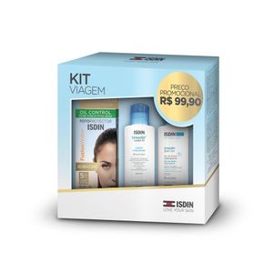 Kit Viagem Isdin: Protetor Solar Facial + Sabonete Líquido + Loção Corporal