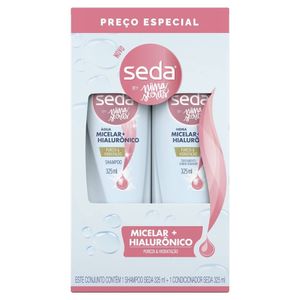 Kit Seda Água Micelar + Hialurônico Shampoo + Condicionador 325ml By Niina Secrets