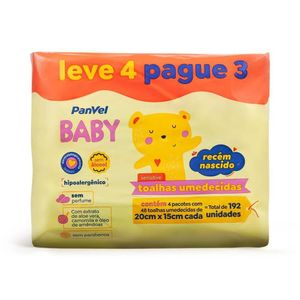 Lenços Umedecidos Para Recém Nascido Panvel Baby Leve 4 Pague 3 - 48 Unidades Cada