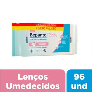 Lenços Umedecidos Bepantol Baby Leve 96 Pague 80 Unidades