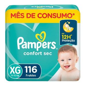 Fralda Pampers Confort Sec Jumbo Xg 116 Unidades