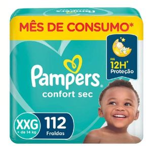 Fralda Pampers Confort Sec Jumbo Xxg 112 Unidades