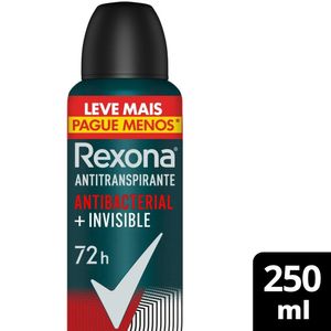 Desodorante Antitranspirante Aerosol Rexona Men Antibacterial Invisible 250ml