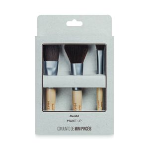 Kit Panvel Make Up Com 3 Mini Pincéis Para Maquiagem