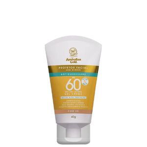 Protetor Solar Facial Australian Gold Gel Creme Cor 02 Fps 60 40g