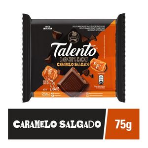 Chocolate Garoto Talento Dark 50% Cacau Caramelo Salgado 75g