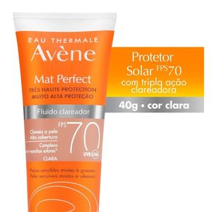 Protetor Solar Avene Mat Perfect Fluido Clareador Cor Clara Fps 70 40g