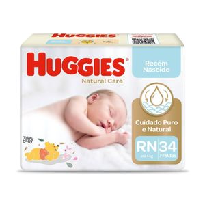 Fralda Huggies Natural Care Rn 34 Unidades