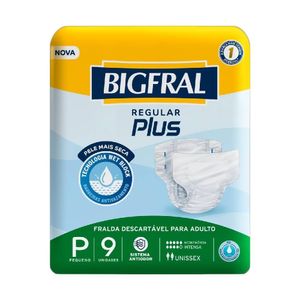 Fralda Adulto Bigfral Regular Plus P 9 Unidades