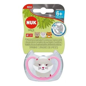 Chupeta Nuk Space Rosa 6 Meses + Com 1 Unidade