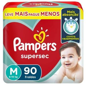 Fralda Pampers Supersec Jumbo M Com 90 Unidades