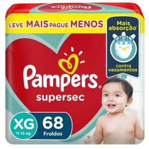 Fralda Pampers Supersec Jumbo Xg Com 68 Unidades