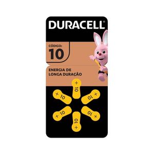 Pilha Para Aparelho Auditivo 10 Duracell Com 6 Unidades