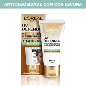 Protetor Solar Facial Loréal Uv Defender Antioleosidade Cor Escura Fps 60 40g