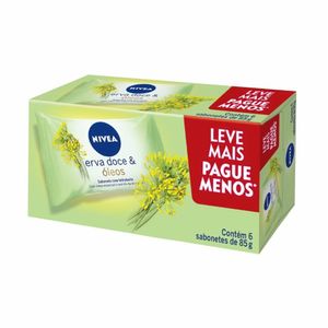 Kit Sabonete Barra Nivea Erva Doce 6 Unidades 85g Cada