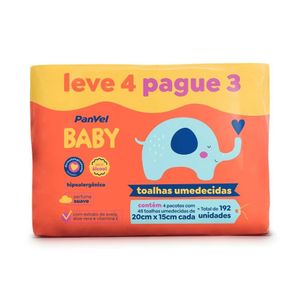 Lenços Umedecidos Panvel Baby Leve 4 Pague 3 - 48 Unidades Cada