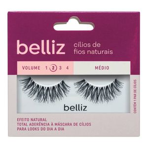 Cílios Postiços Belliz Fios Naturais Médio Volume 2