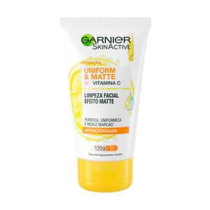 "Gel De Limpeza Facial Garnier Uniform & Matte Vitamina C Antioleosidade 120g"