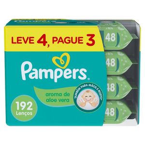 Lenços Umedecidos Pampers Aloe Vera Leve 4 Pague 3 Com 48 Unidades