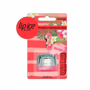 Protetor Labial Lip Ice Cube Morango Flamingo Fps15 6,5g