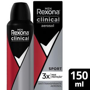 Desodorante Aerosol Rexona Men Clinical Sport 150ml