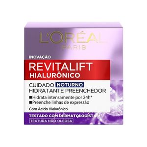 Creme Hidratante Facial Anti-idade Loréal Paris Revitalift Hialurônico Noturno 49g